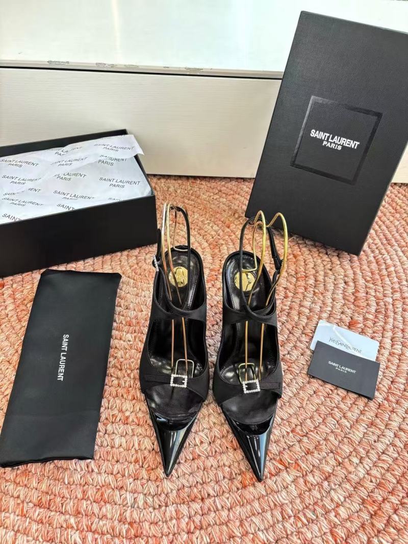 Черные туфли Saint Laurent с острым носком