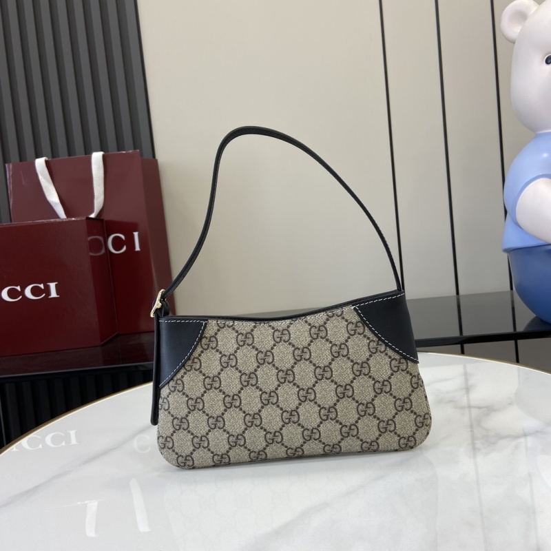 Сумка Gucci с монограммой и кожаной отделкой