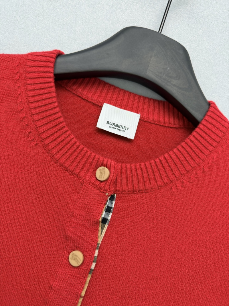 Красный кардиган Burberry с логотипом