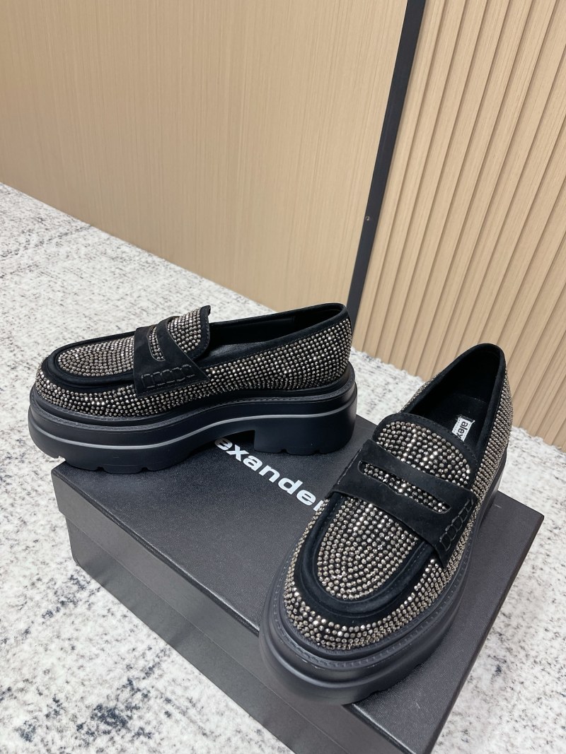 Лоферы женские черные со стразами Alexander Wang