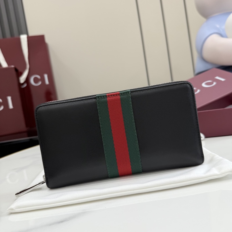 Портмоне Gucci с молнией и красно-зеленой полосой
