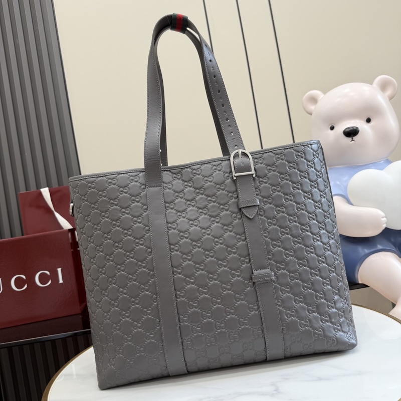Сумка-тоут Gucci серая с принтом