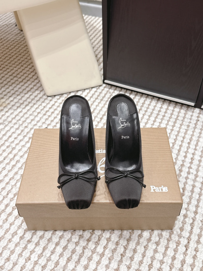 Женские сабо Christian Louboutin Follies Strass с бантом