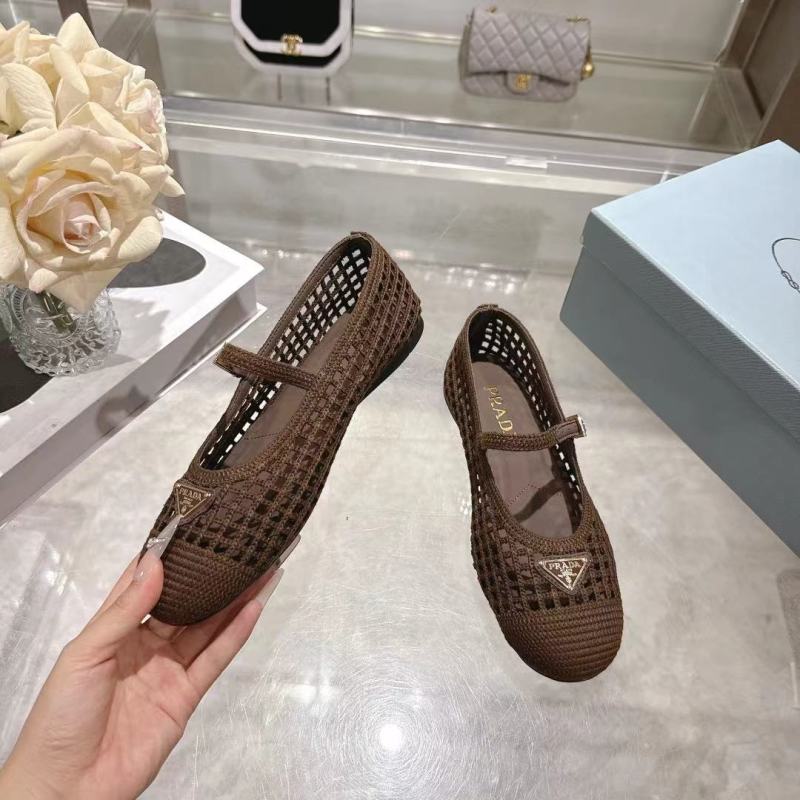 Женские вязаные туфли с логотипом Prada