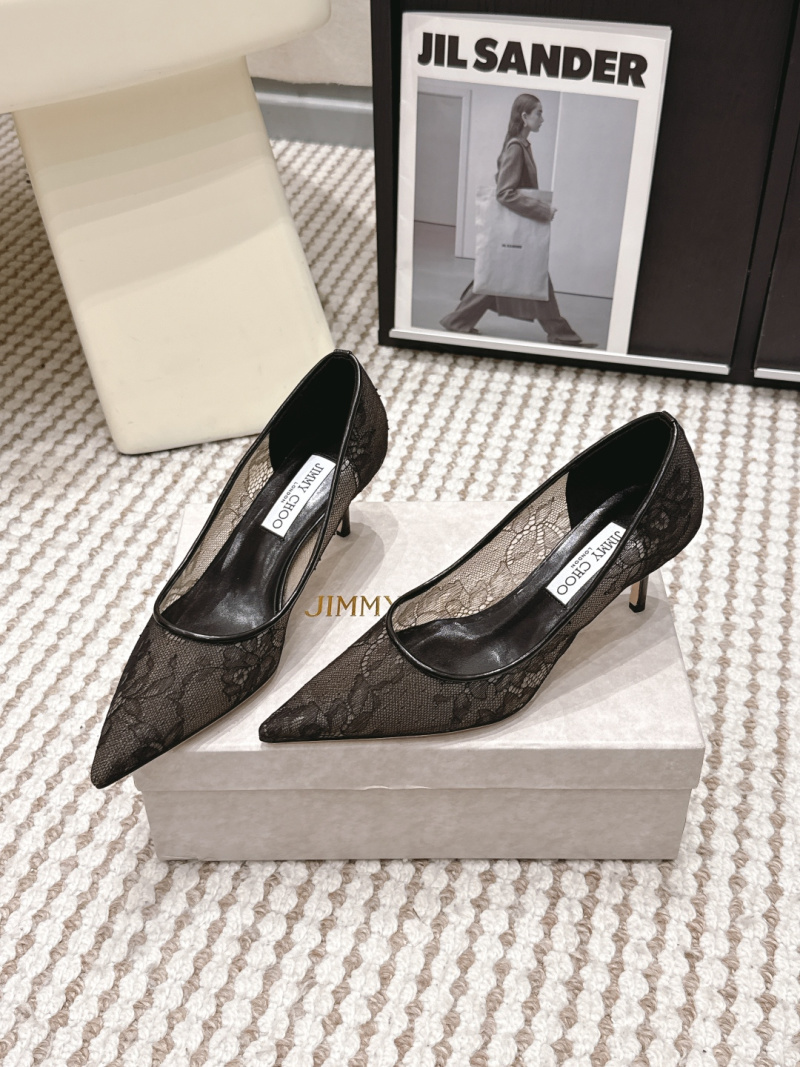 Женские туфли Jimmy Choo черные кружевные