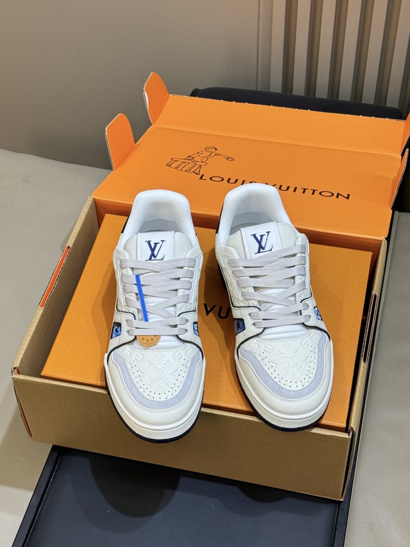 Кроссовки белые с синими вставками Louis Vuitton