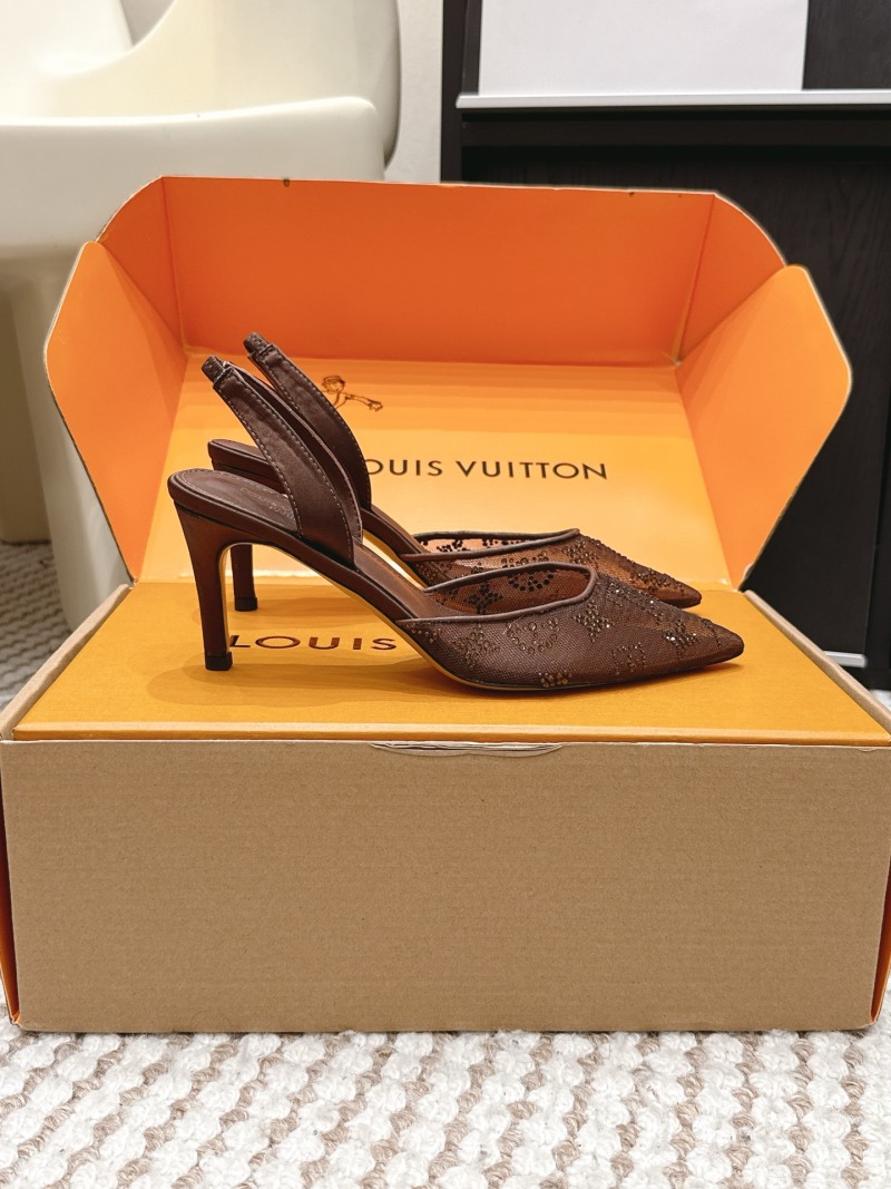 Женские туфли-лодочки с каблуком и отделкой из страз Louis Vuitton
