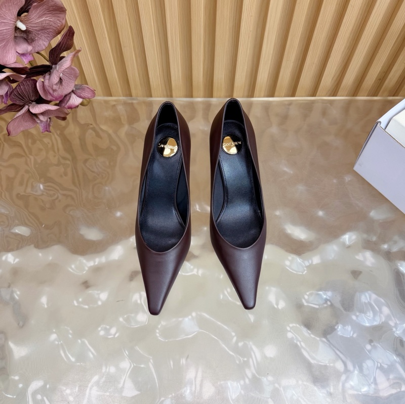 Женские мюли на высоком каблуке из натуральной кожи Saint Laurent