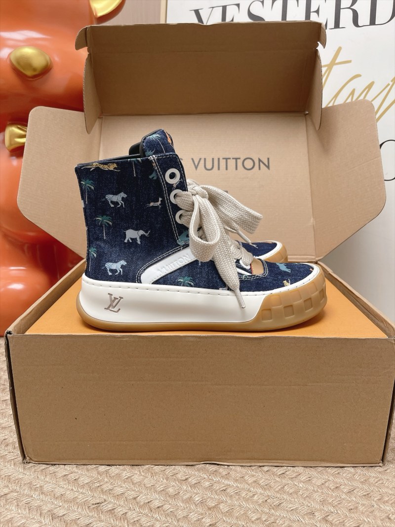 Женские кроссовки Louis Vuitton с принтом и толстым каблуком