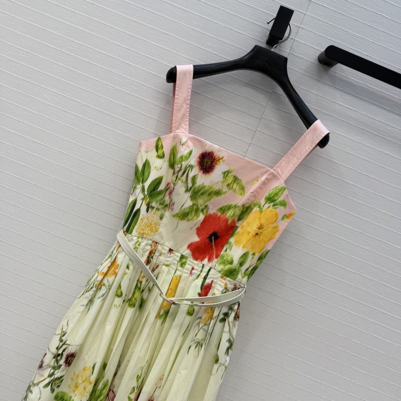 Платье женское повседневное с цветочным принтом на бретелях Oscar de la Renta