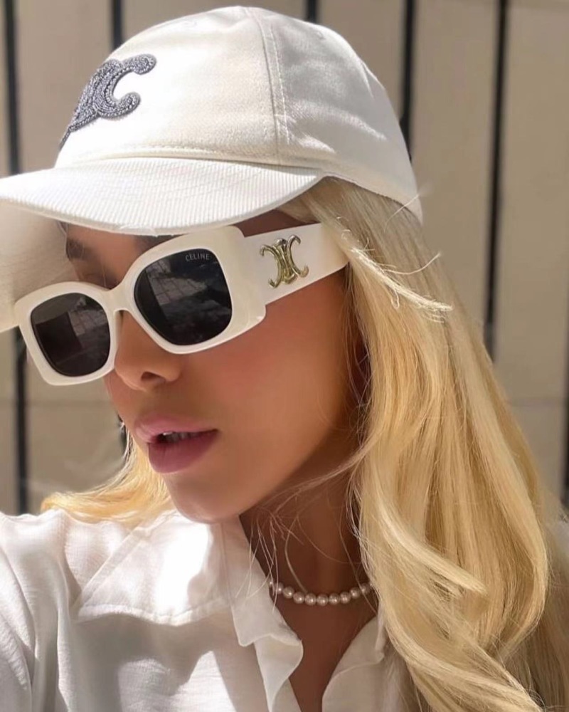 Солнцезащитные очки Celine белые квадратные