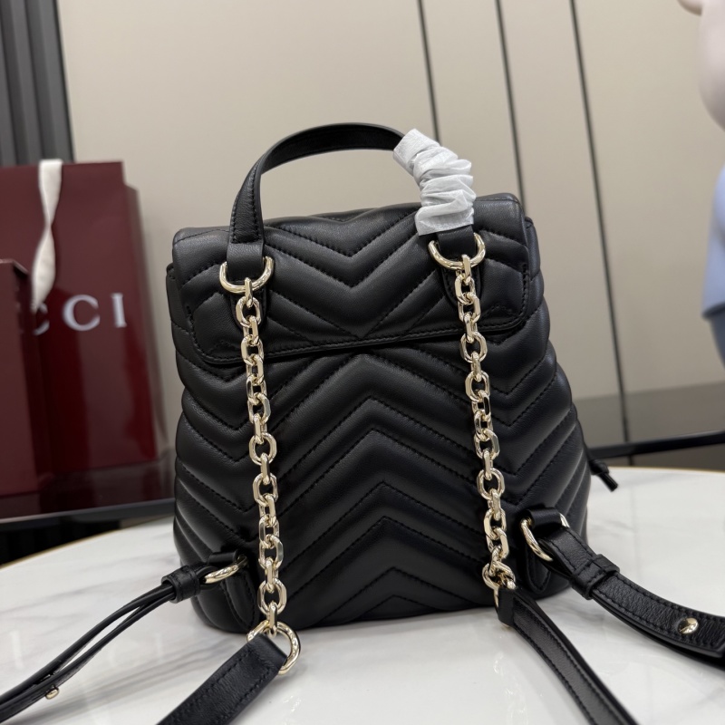 Рюкзак Gucci черный с золотым логотипом