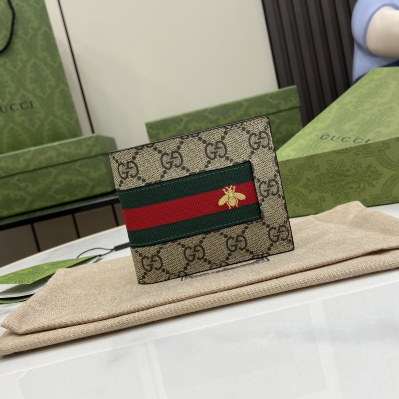 Портмоне Gucci с монограммой и вышивкой пчелы