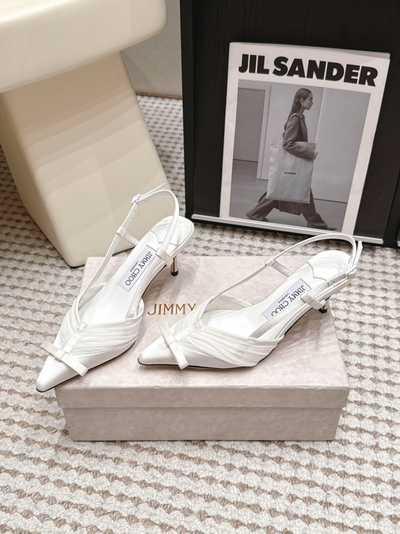 Женские туфли на каблуке с ремешком и бантом Jimmy Choo