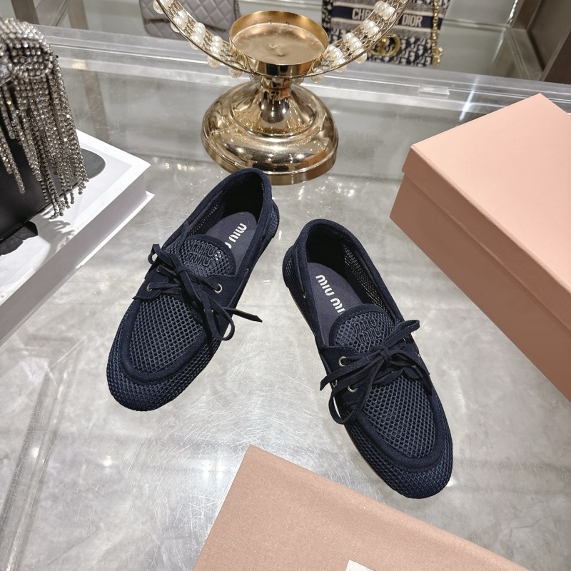 Женские мокасины Miu Miu с сетчатым декором