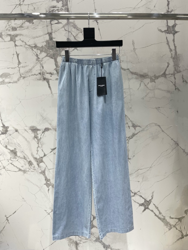 Женские широкие брюки Saint Laurent