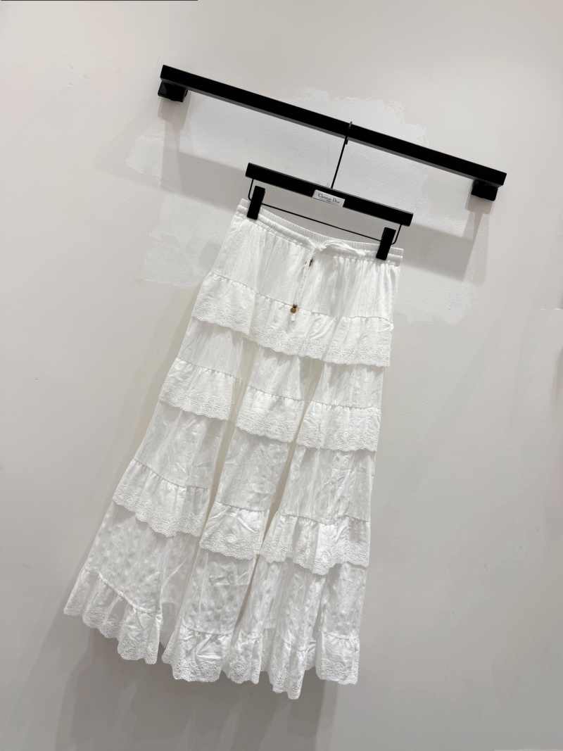 Женская многоярусная юбка с кружевной отделкой Dior