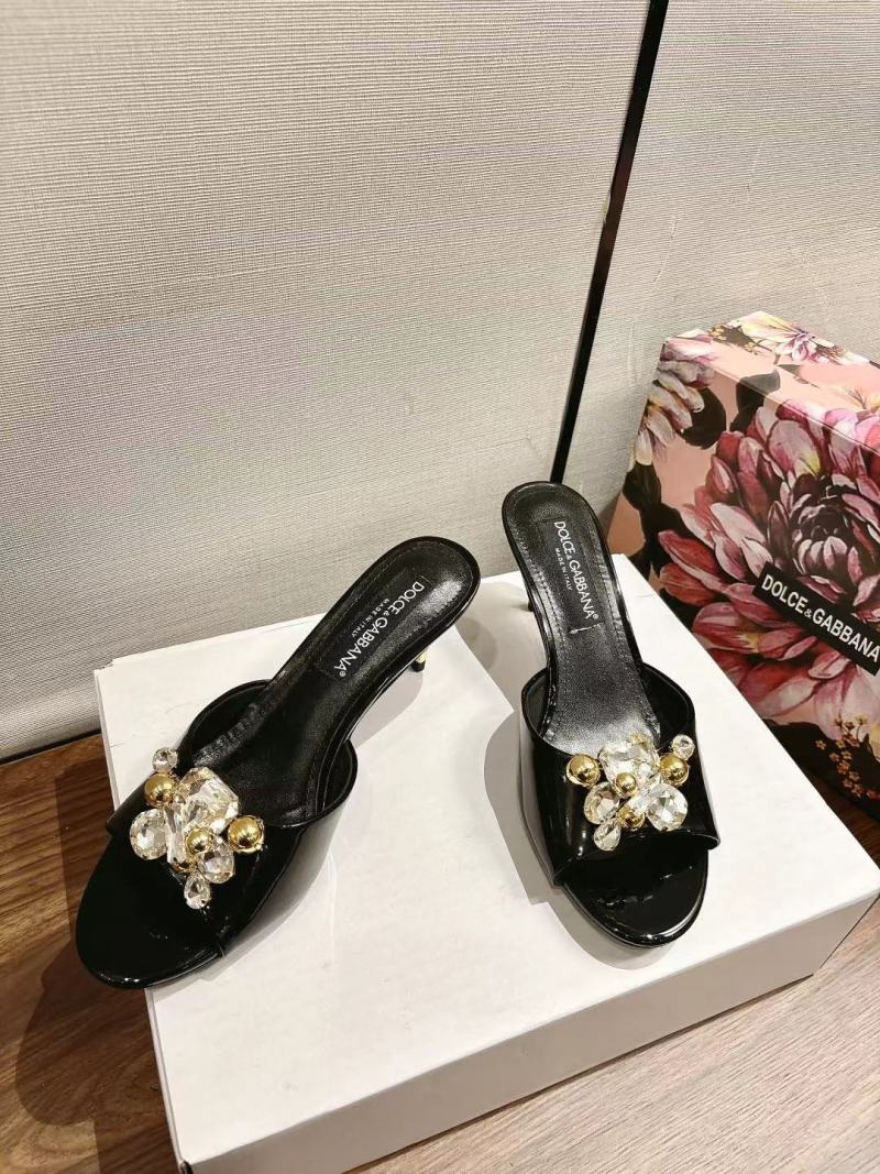 Женские черные сабо с кристаллами Dolce & Gabbana