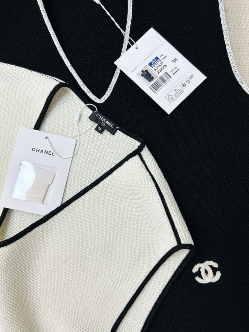 Женский вязаный джемпер с контрастной отделкой Chanel
