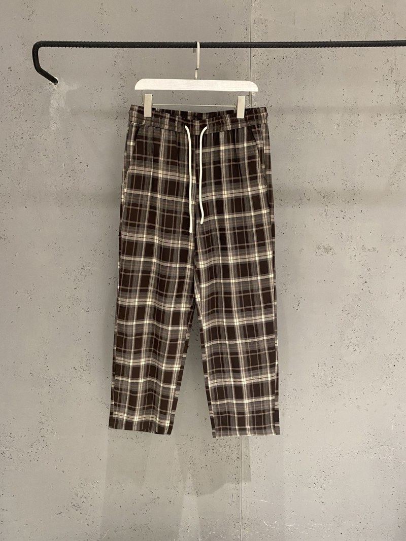 Свободные хлопковые брюки в клетку Maison Margiela