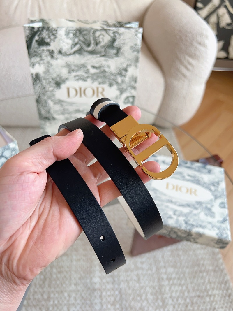 Ремень женский двойной с золотой пряжкой CD Dior