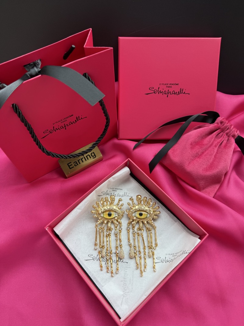 Серьги с глазом и кристаллами Schiaparelli