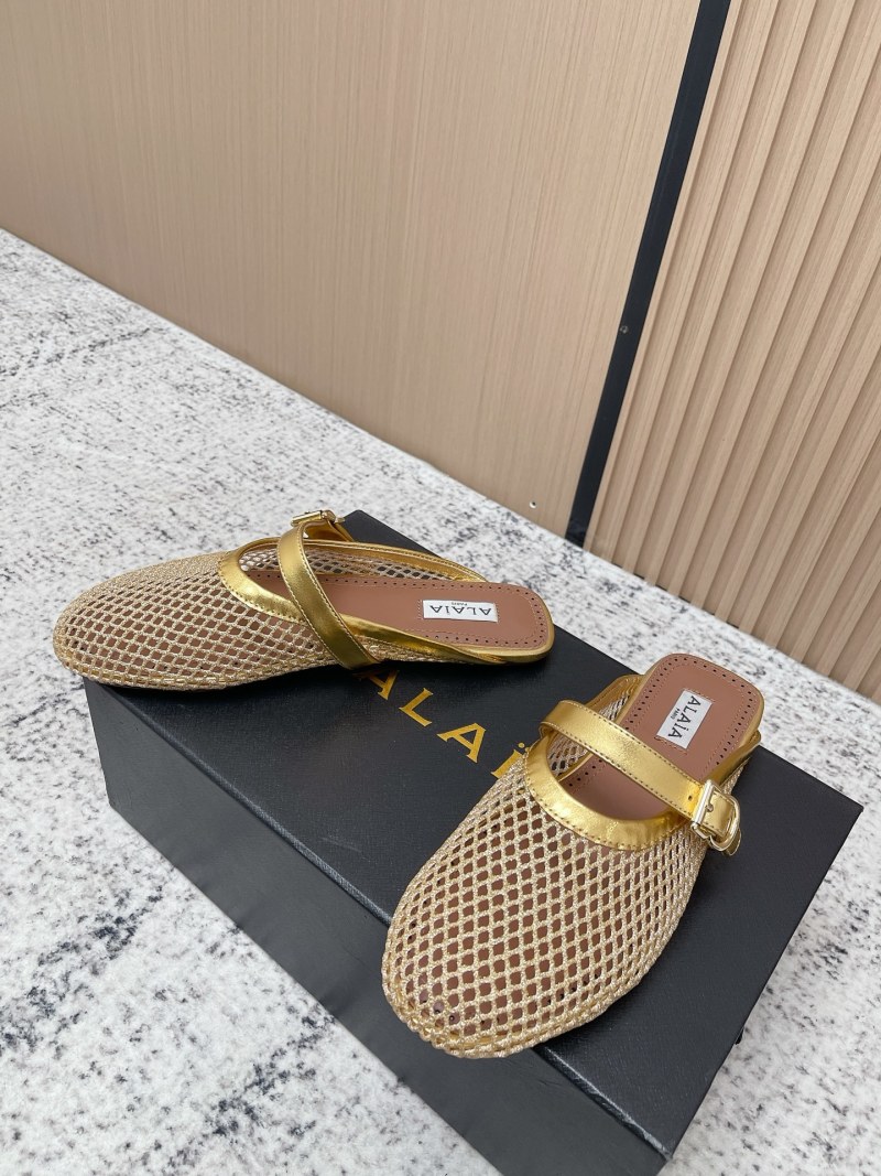 Балетки женские золотистые сетчатые Alaïa