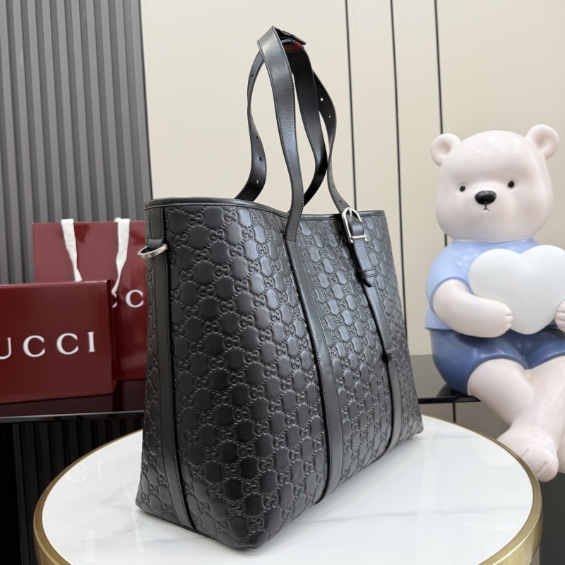 Черная кожаная сумка-тоут Gucci