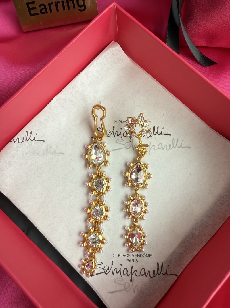 Серьги с кристаллами и жемчугом Schiaparelli