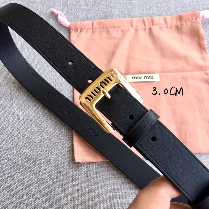Женский ремень Miu Miu, ширина 3.0 см