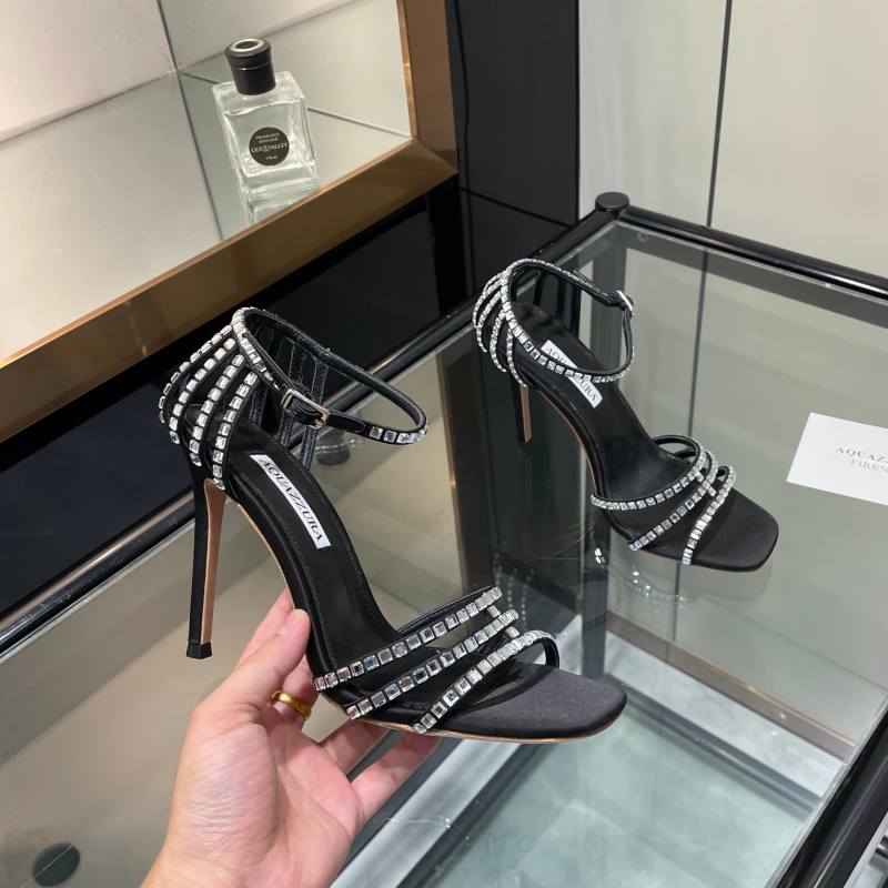 Босоножки Aquazzura на шпильке с кристаллами