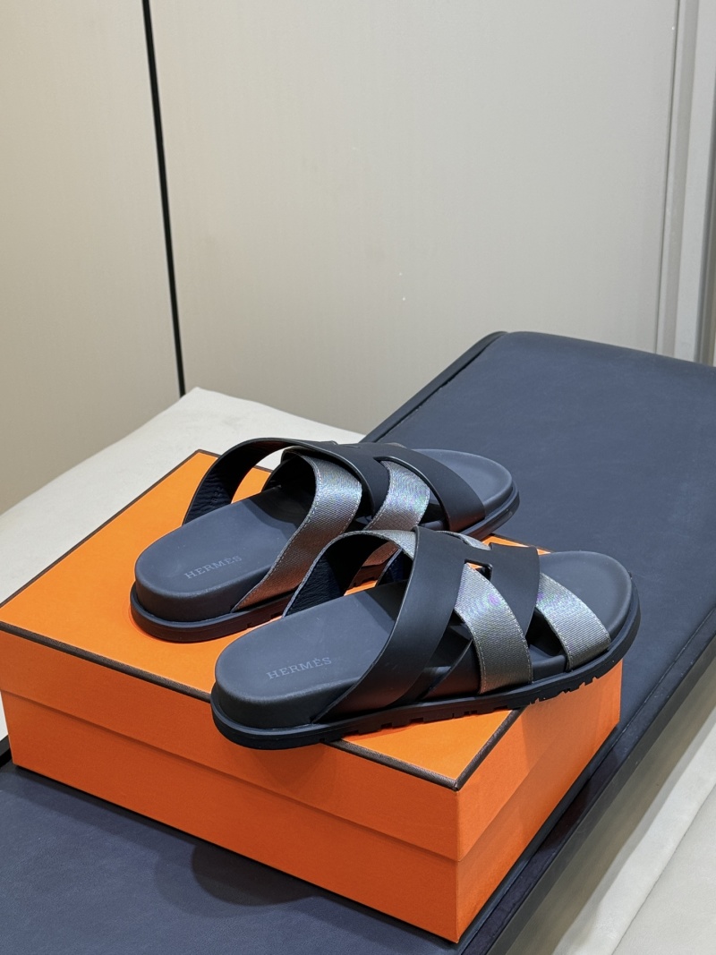 Мужские сандалии Hermès с декоративными вставками