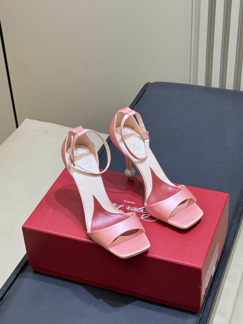 Женские туфли с открытым носком и декоративным каблуком-шаром Roger Vivier