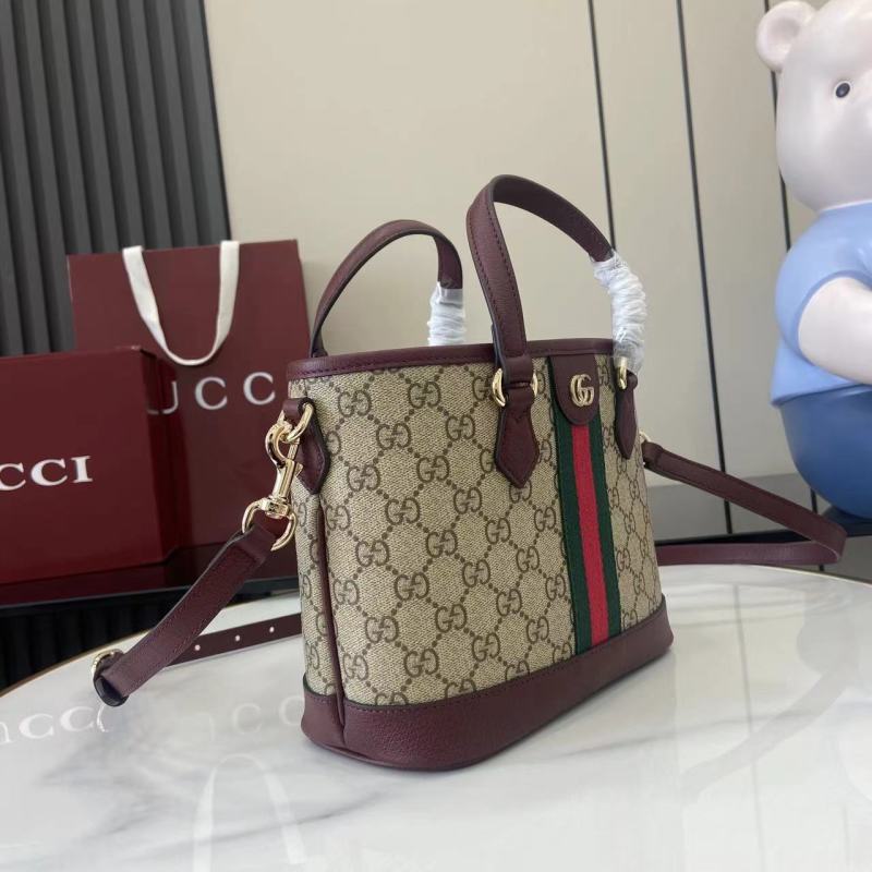 Сумка Gucci с монограммой и кожаной отделкой