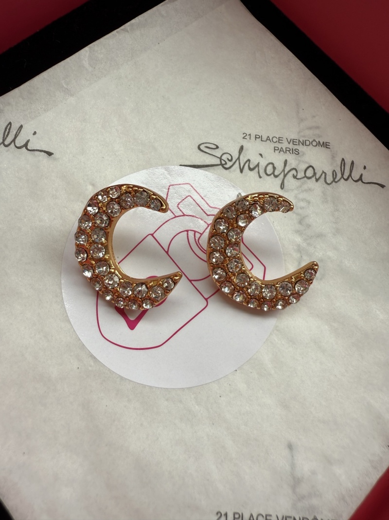 Серьги в виде луны с кристаллами Schiaparelli