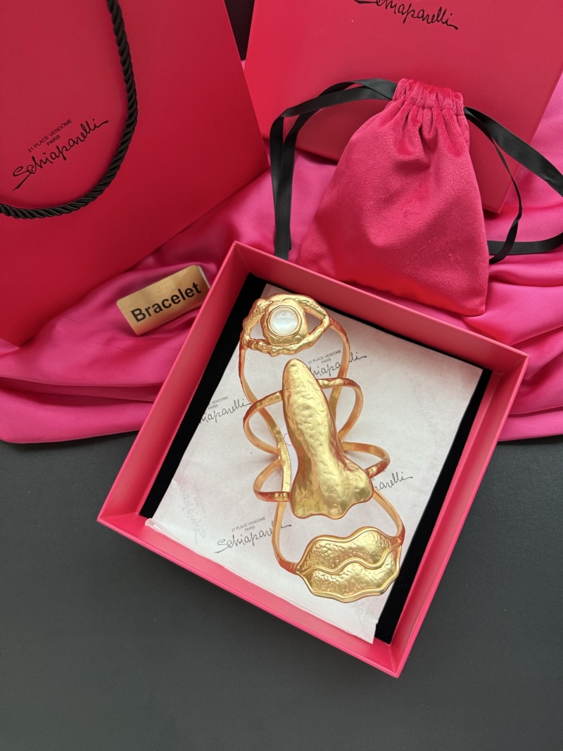 Брошь в виде золотого обрамления с камнем Schiaparelli
