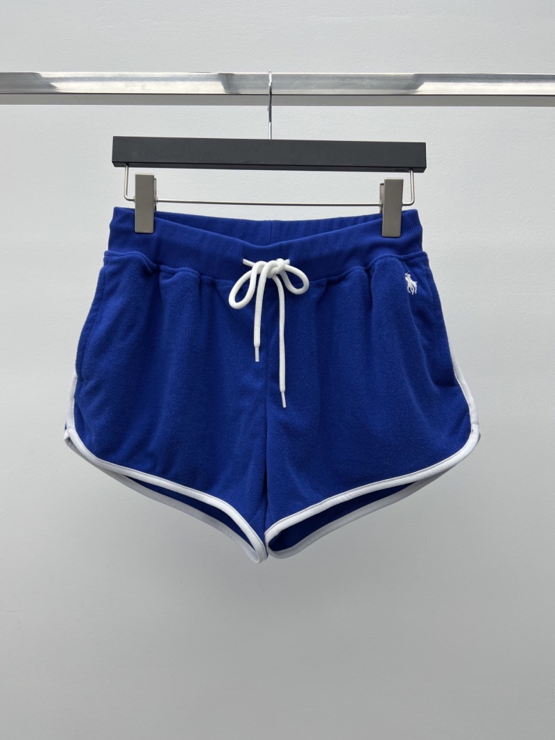 Шорты женские спортивные синие из полотенечной ткани Ralph Lauren