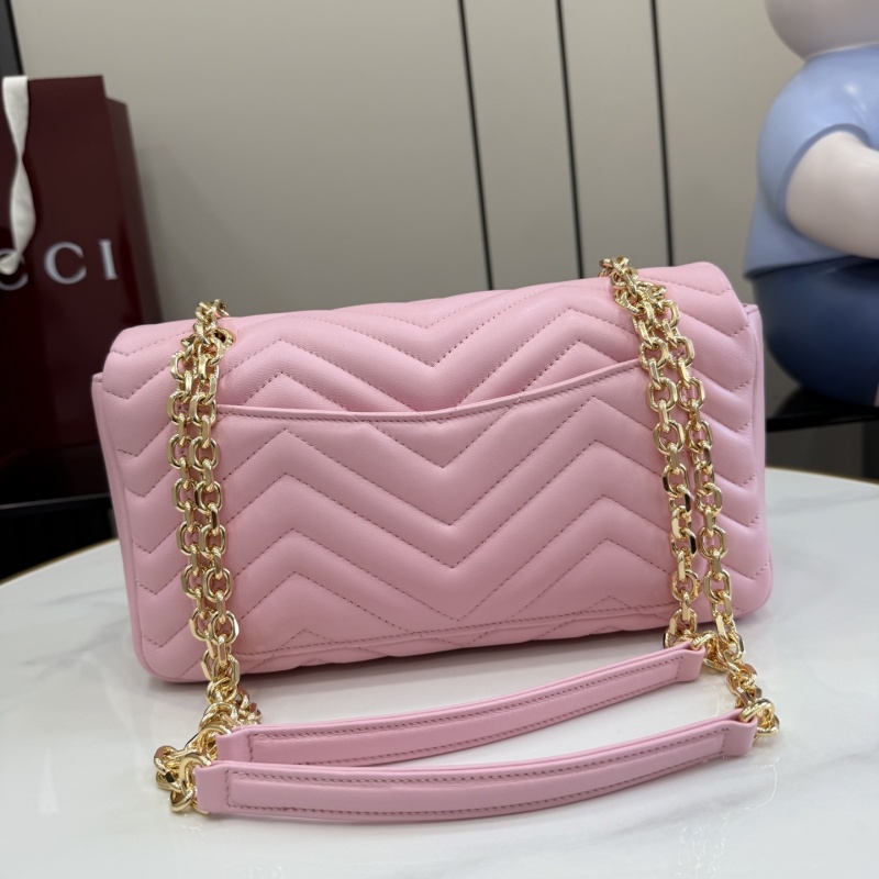 Женская сумка Gucci розовая с цепочкой