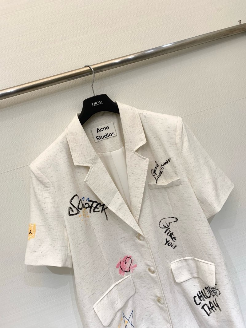 Женский пиджак Acne Studios с графическим принтом и короткими рукавами