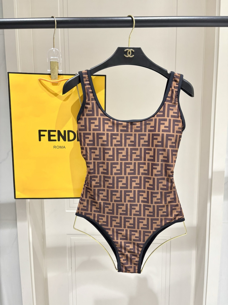 Женский цельнокроенный купальник с принтом Fendi