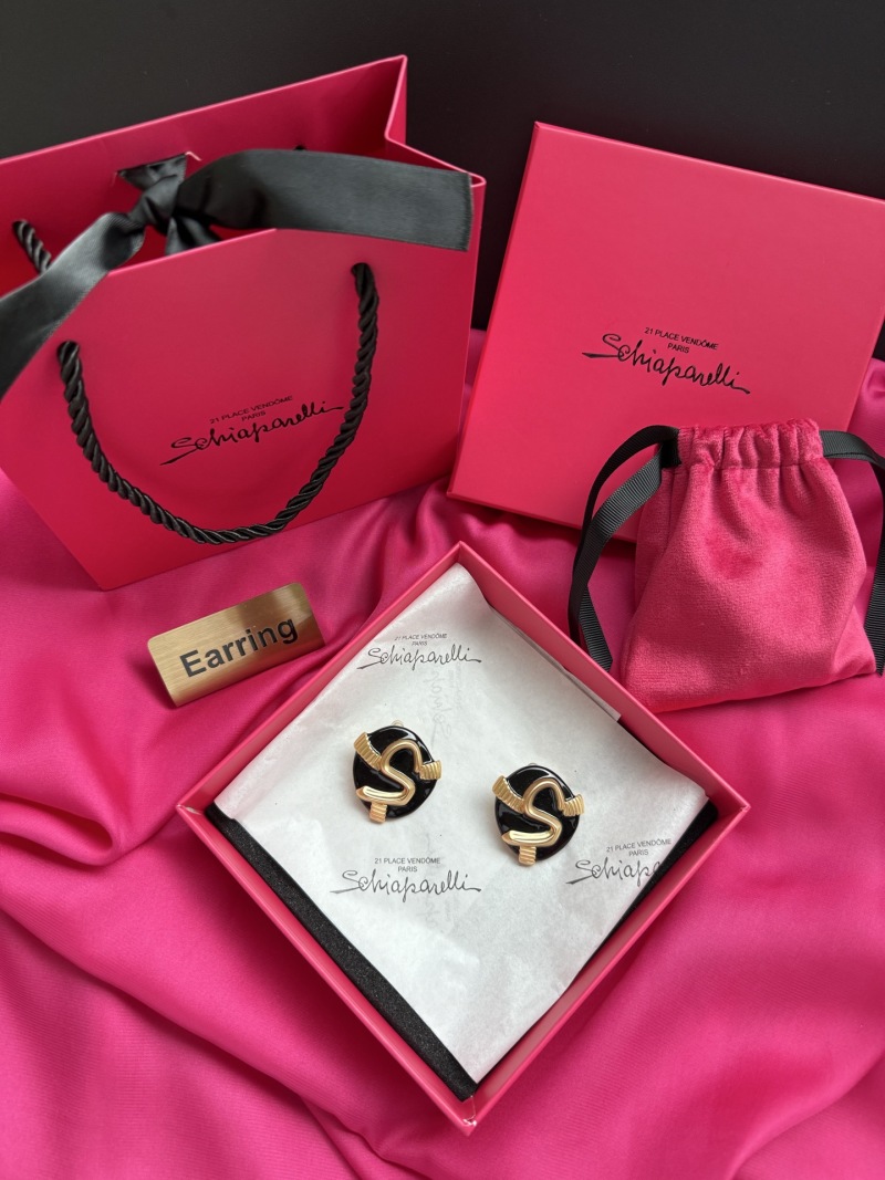 Серьги с логотипом Schiaparelli