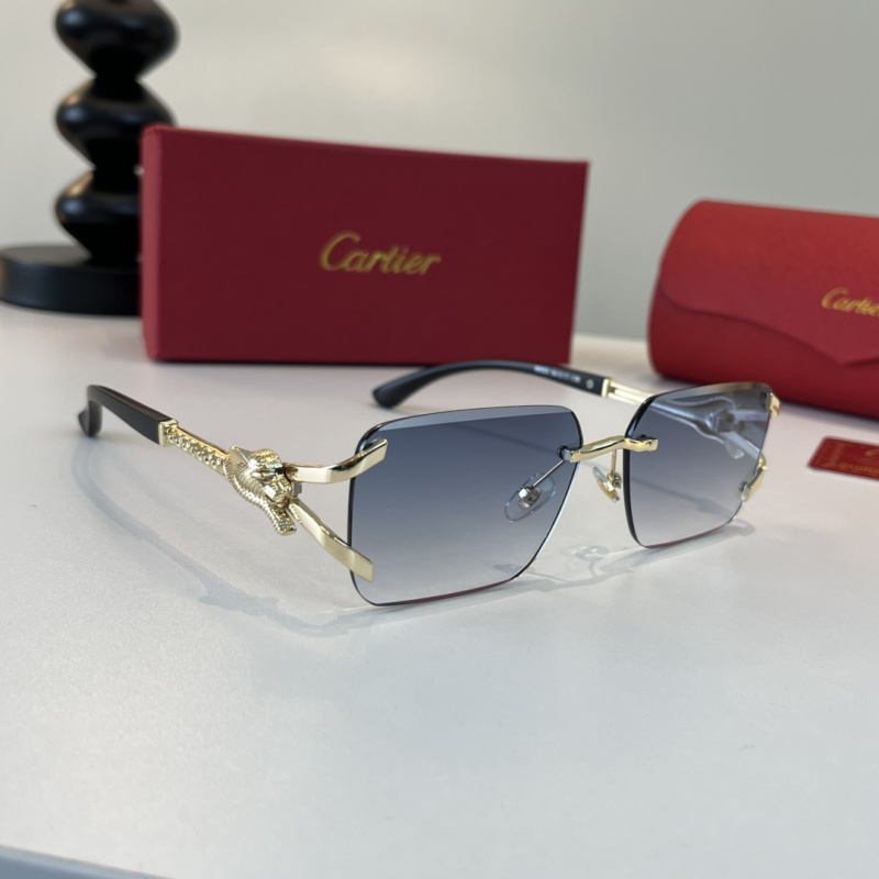 Стильные солнцезащитные очки с металлическими элементами Cartier