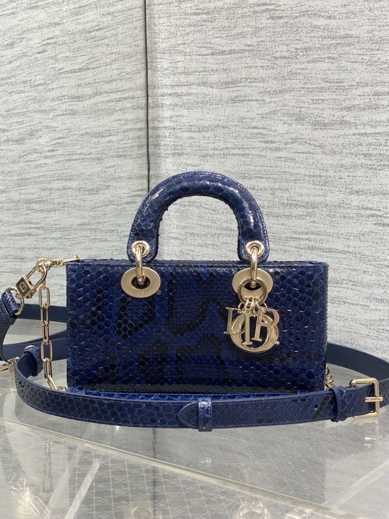 Сумка Dior Lady Dior синяя с принтом