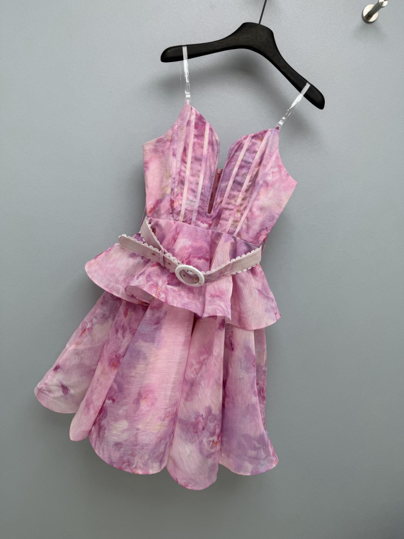 Платье Zimmermann с розовым водяным рисунком