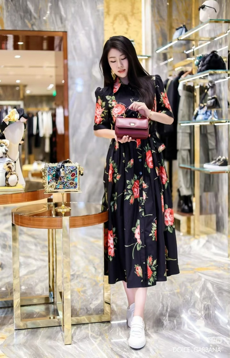 Повседневное платье с цветочным принтом Dolce & Gabbana