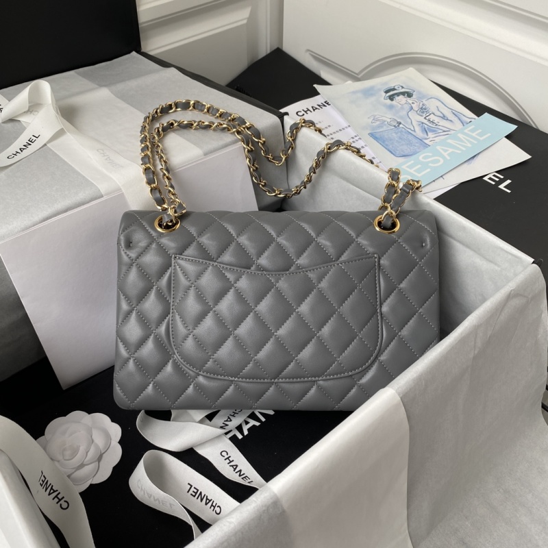 Сумка с крест-накрест декором, серая Chanel