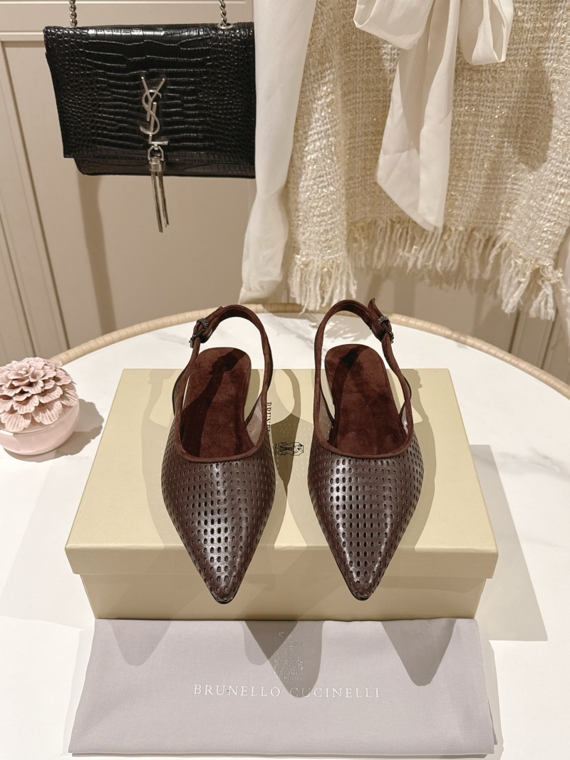 Женские сабо Brunello Cucinelli perforated leather