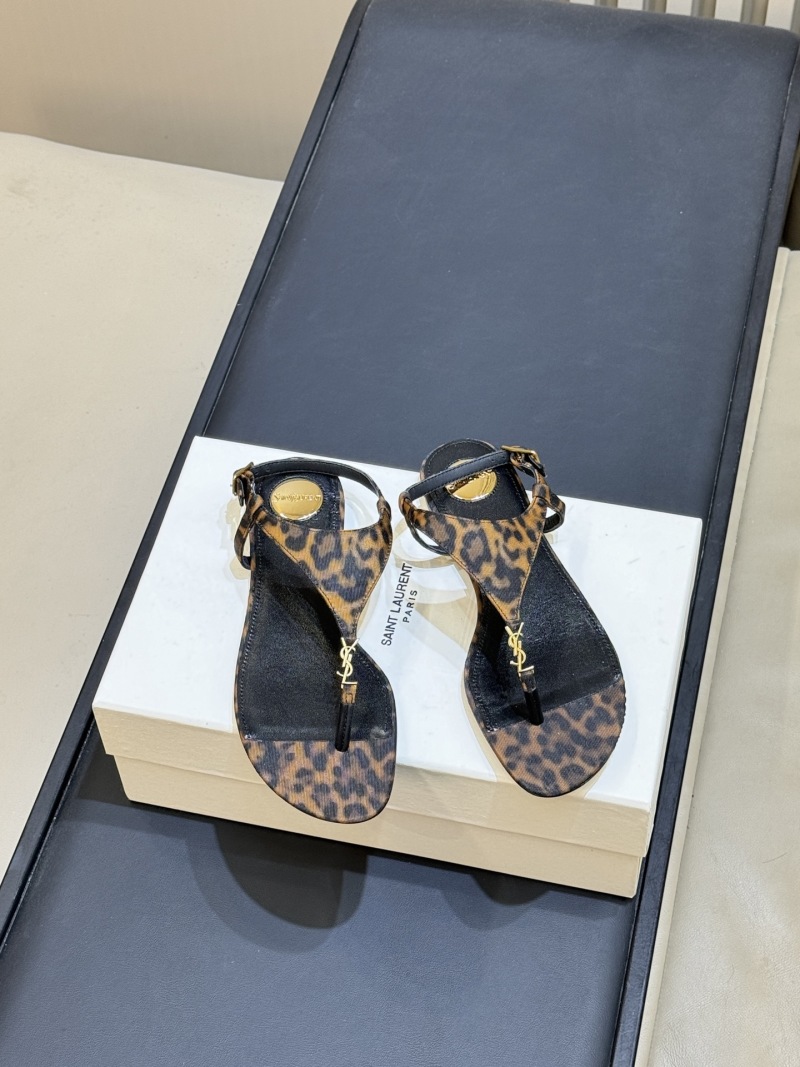 Женские сандалии Saint Laurent с металлическим логотипом