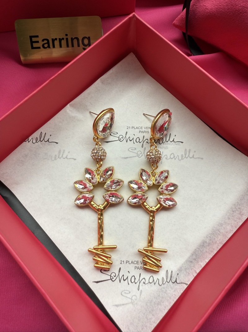 Серьги в форме ключа с кристаллами Schiaparelli