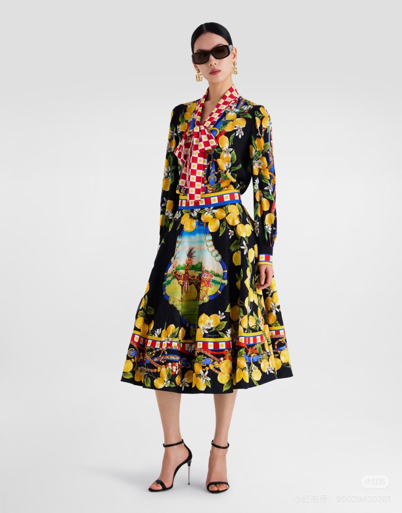 Вечернее платье с принтом Dolce & Gabbana